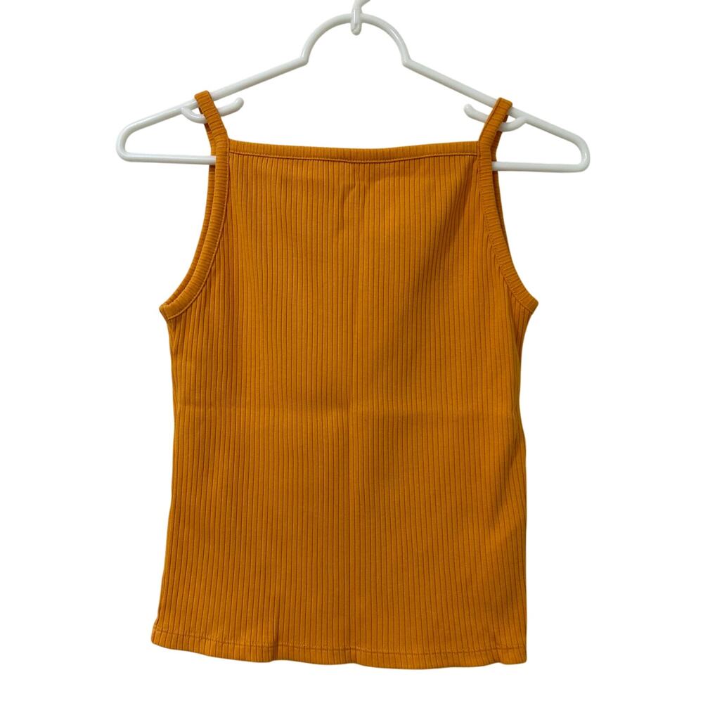 Old Navy Womens Sz Medium Orange Wild Papaya Rib Knit Cami Tank Top Basic
